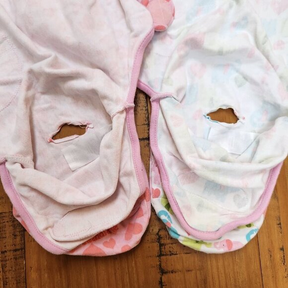 BUNDLE (2) Summer Swaddles Baby Girl Pink Hearts Elephants S/M 7-14 lbs - Picture 8 of 10